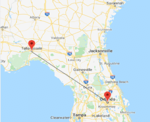 How Far is Tallahassee From Orlando? Map Directions