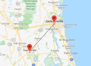 how to get from jacksonville to gainesville